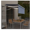 Image de Luifel met rolgordijn, LED en windsensor 3,5x2,5 m blauw en wit 3069291