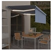 Image de Luifel handmatig uittrekbaar met rolgordijn LED 4x3 m blauw wit3069301