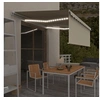 Image de Auvent Manuel Rétractable avec Store Banne Pliable Jardin Balcon Terrasse Patio Extérieur Protection contre Rayons UV et LED 4x3 m Crème
