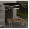 Image de Luifel handmatig uittrekbaar met rolgordijn LED 4x3 m antraciet3069304