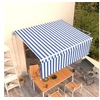 Image de Luifel automatisch uittrekbaar met rolgordijn 4x3 m blauw wit 3069306
