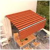 Image de Auvent Automatique Rétractable avec Store Banne Pliable Jardin Balcon Terrasse Extérieur Protection contre Rayons UV 4x3m Orange et Marron