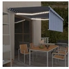 Image de Luifel automatisch rolgordijn LED windsensor 4x3 m blauw en wit 3069311