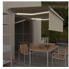 Image de Auvent Automatique avec Store Capteur de Vent et LED Banne Pliable Jardin Balcon Terrasse Protection contre Rayons UV 4x3 m Crème