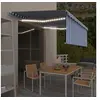Image de Luifel handmatig uittrekbaar rolgordijn LED 4,5x3 m blauw wit3069321
