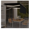 Image de Auvent Manuel Rétractable avec Store et LED Banne Pliable Jardin Balcon Terrasse Extérieur Protection contre Rayons UV 4,5x3 m Anthracite