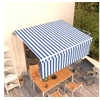 Image de Luifel automatisch uittrekbaar met rolgordijn 4,5x3 m blauw wit 3069326