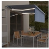 Image de Luifel met rolgordijn, LED en windsensor 4,5x3 m blauw en wit 3069331