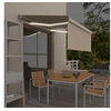 Image de Auvent Manuel Rétractable avec Store et LED Banne Pliable Jardin Balcon Terrasse Extérieur Protection contre Rayons UV 3x2,5 m Crème