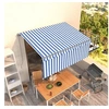 Image de Luifel handmatig uittrekbaar met rolgordijn 3,5x2,5 m blauw wit3069396