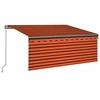 Image de Auvent rétractable manuel avec store 3,5x2,5 m Orange et marron