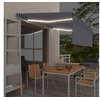 Image de Luifel handmatig uittrekbaar met rolgordijn LED 4x3 m blauw wit3069421