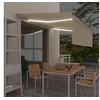 Image de Auvent Manuel Rétractable avec Store et LED Banne Pliable Jardin Balcon Terrasse Extérieur Protection contre Rayons UV 4x3 m Crème