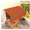 Image de Auvent Automatique Rétractable avec Store Banne Pliable Jardin Balcon Terrasse Extérieur Protection contre Rayons UV 4x3m Orange et Marron