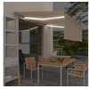 Image de Auvent automatique et store capteur de vent et LED 4x3 m Crème 3069432