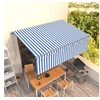Image de Luifel handmatig uittrekbaar met rolgordijn 4,5x3 m blauw wit3069436