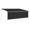 Image de Auvent manuel rétractable avec store 4,5x3 m Anthracite