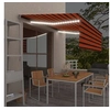 Image de Luifel handmatig uittrekbaar rolgordijn LED 4,5x3m oranje bruin3069445