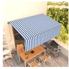 Image de Luifel automatisch uittrekbaar met rolgordijn 4,5x3 m blauw wit3069446