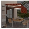 Image de Auvent automatique store capteur de vent LED Orange et marron 3069455