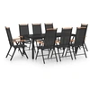 Image de Ensemble de Salle à Manger de Jardin 9 pcs Mobilier de Patio Table et Chaises de Repas d'Extérieur Meubles 3070627