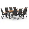 Image de Ensemble de Salle à Manger de Jardin 9 pcs Table et Chaises de Repas d'Extérieur Mobilier de Patio Meubles 3070630