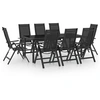 Image de Ensemble à manger de jardin 9 pcs aluminium anthracite