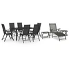 Image de Ensemble à manger de jardin 10 pcs noir et anthracite