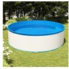 Image de Piscine avec Ecumoire Suspendue et Pompe Piscine Hors Sol de Jardin Piscine à Eclaboussures d'Extérieur Arrière-cour 350x90 cm Blanc
