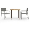 Image de Ensemble de Salle à Manger de Jardin 3 pcs Table et Chaises de Repas de Patio Mobilier à Dîner de Terrasse Extérieur 3072488