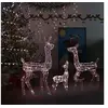 Image de Famille de Rennes de Décoration Rennes Lumineux Décoration de Noël Jardin Patio Arrière-cour Extérieur Intérieur Acrylique 300 LED Blanc Chaud