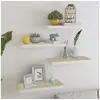Image de Wandschappen zwevend 4 st 60x23,5x3,8 cm MDF eikenkleurig wit326578
