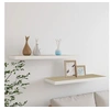 Image de Etagères flottantes 2 pcs chêne et blanc 80x23,5x3,8 cm MDF