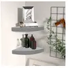 Image de Etagères d angle murales 2 pcs Gris béton 25x25x3,8 cm MDF
