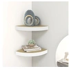Image de Etagères d angle murales 2 pcs Chêne et blanc 35x35x3,8 cm MDF