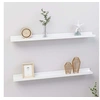 Image de Etagères murales 2 pcs Blanc brillant 80x9x3 cm