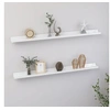 Image de Etagères murales 2 pcs Blanc brillant 100x9x3 cm