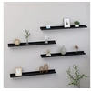 Image de Etagères murales 4 pcs Noir 80x9x3 cm