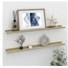 Image de Etagères murales 2 pcs blanc et chêne sonoma 80x9x3 cm