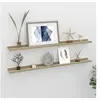Image de Etagères murales 2 pcs blanc et chêne sonoma 100x9x3 cm