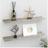 Image de Wandschappen 2 st 60x9x3 cm betongrijs326700