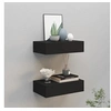 Image de Etagères à tiroirs murales 2 pcs noir 40x23,5x10 cm MDF