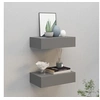 Image de Etagères à tiroirs murales 2 pcs gris 40x23,5x10 cm MDF