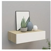 Image de Etagère à tiroir murale chêne et blanc 40x23,5x10 cm MDF