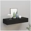 Image de Etagère à tiroir murale Noir 60x23,5x10 cm MDF