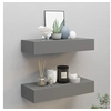 Image de Etagères à tiroirs murales 2 pcs gris 60x23,5x10 cm MDF