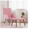 Image de Relaxstoel met voetenbank velours roze