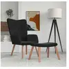 Image de Chaise en bois non pliable H. 95.5 cm interieur noir