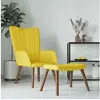 Image de Relaxstoel met voetenbank velours mosterdjaune