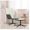 Image de Relaxstoel met voetenbank velours en PVC cràmewit